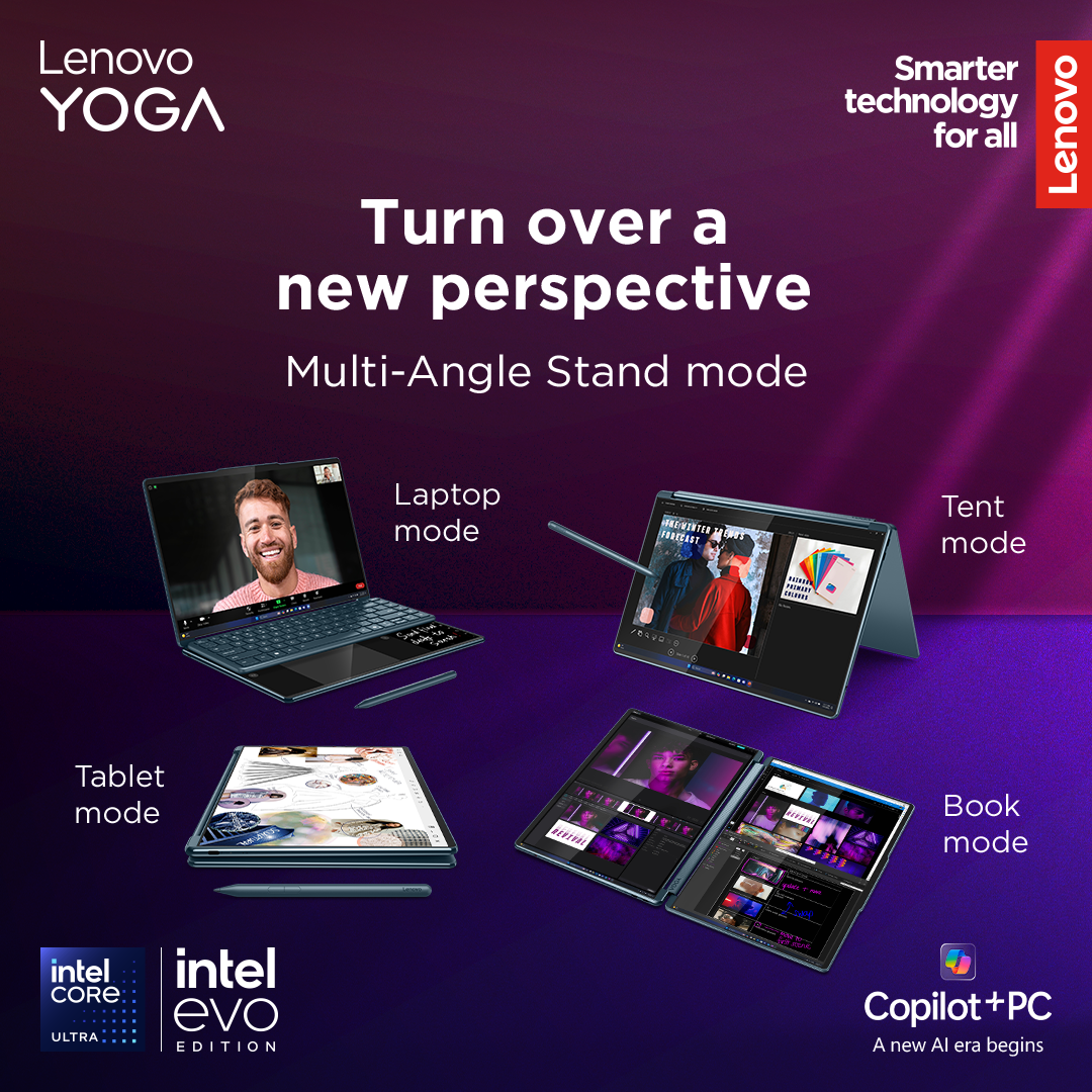 Lenovo Yoga Book 9 14IAH10 | Tidal Teal | 2x14 " | OLED | Touchscreen | 2.8K WQXGA+ | 2880 x 1800 pixels | Intel Core Ultra 7 | 255H | 32 GB | Soldered LPDDR5x | Solid-state drive capacity 1000 GB | Intel Arc 140T GPU | Windows 11 Pro | 802.11be | Bluetooth version 5.4 | Keyboard language English | Keyboard backlit | Warranty 24 month(s) | Battery warranty 12 month(s) - Image 77