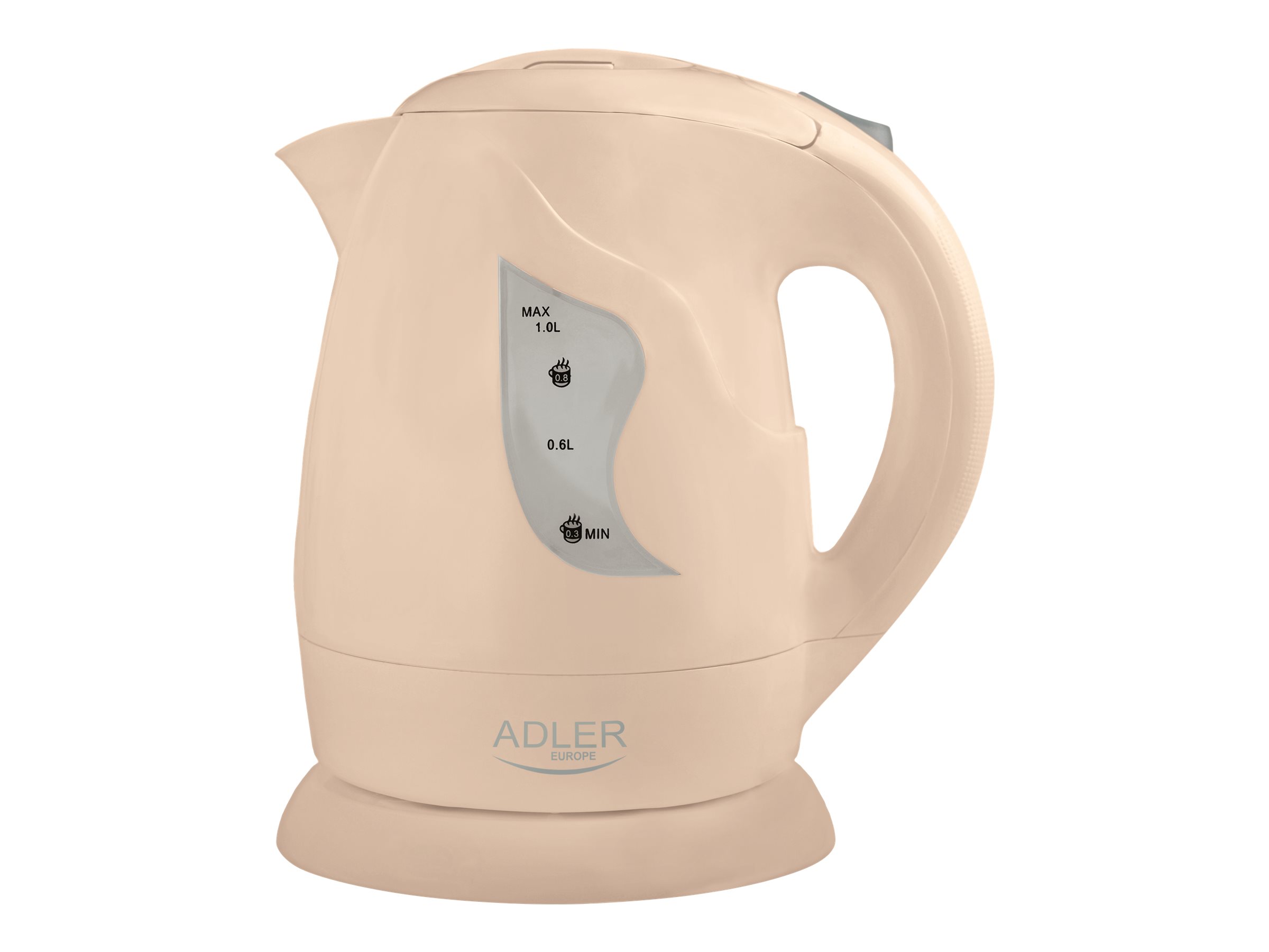 Adler | Kettle | AD 08 b | Standard | 850 W | 1 L | Plastic | 360° rotational base | Beige - Image 2
