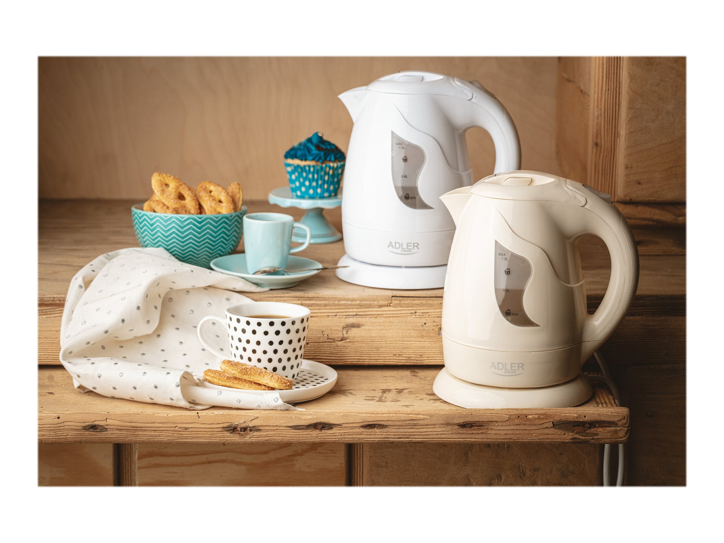 Adler | Kettle | AD 08 b | Standard | 850 W | 1 L | Plastic | 360° rotational base | Beige - Image 7