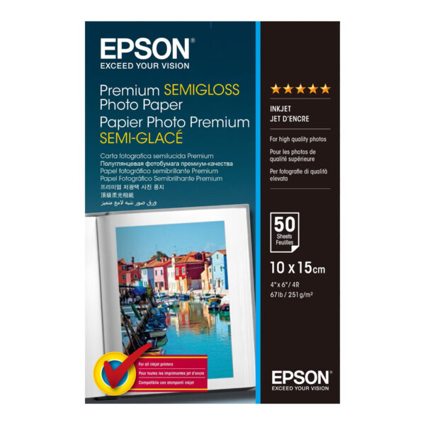 Epson Premium Semigloss Photo Paper 10x15cm, 251g/m2, 50 sheets
