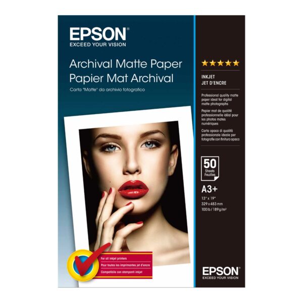 Epson Archival Matte Paper, A3+, 192 g/m2, 50 sheets