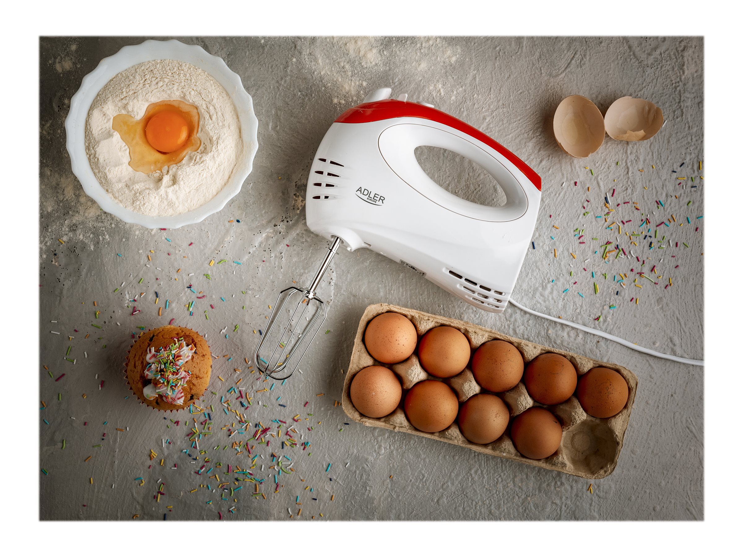 Adler | Mixer | AD 4212 | Hand Mixer | 300 W | Number of speeds 5 | Turbo mode | White - Image 10