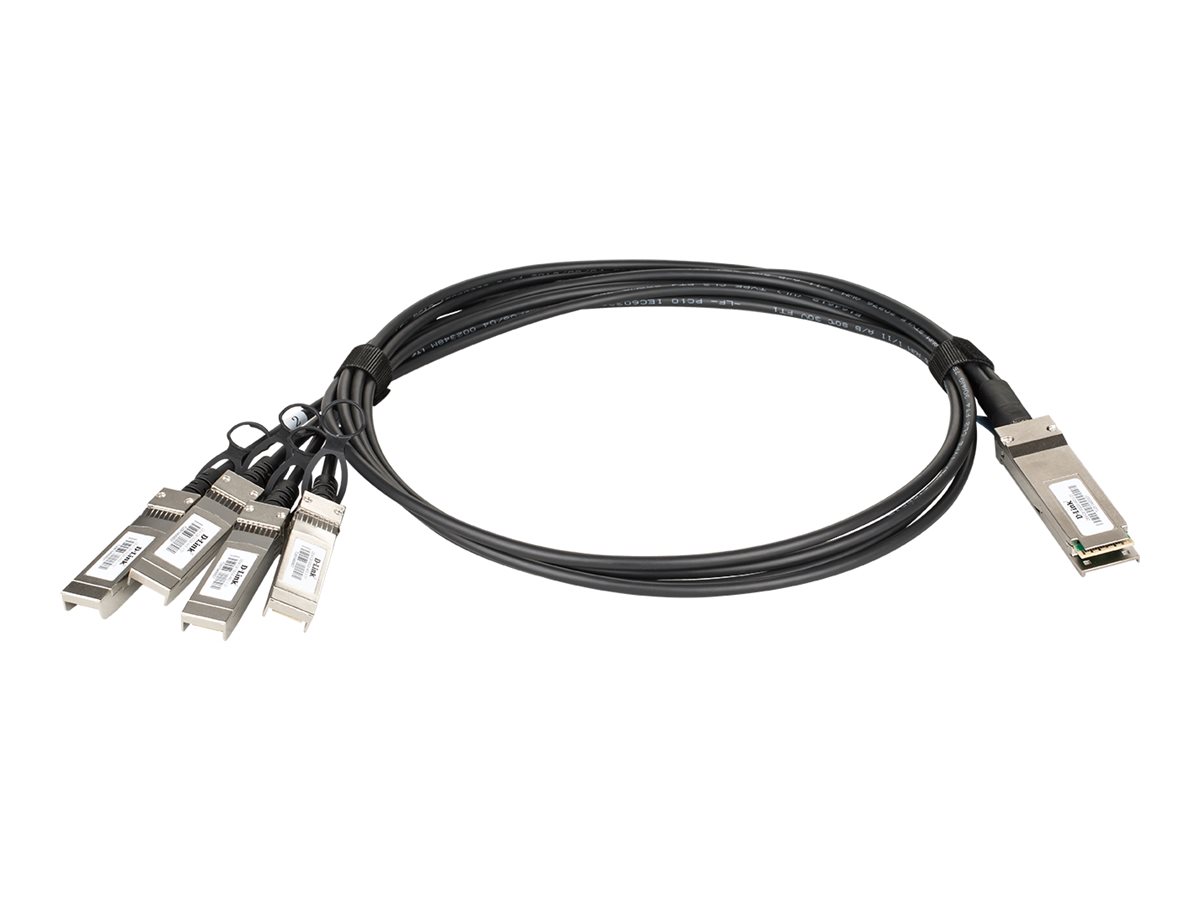 D-Link | DEM-CB100QXS-4XS | QSFP+ | Copper | Direct Attach Cable | 10/100/1000/40000 Mbit/s | Maximum transfer distance 1 m - Image 3