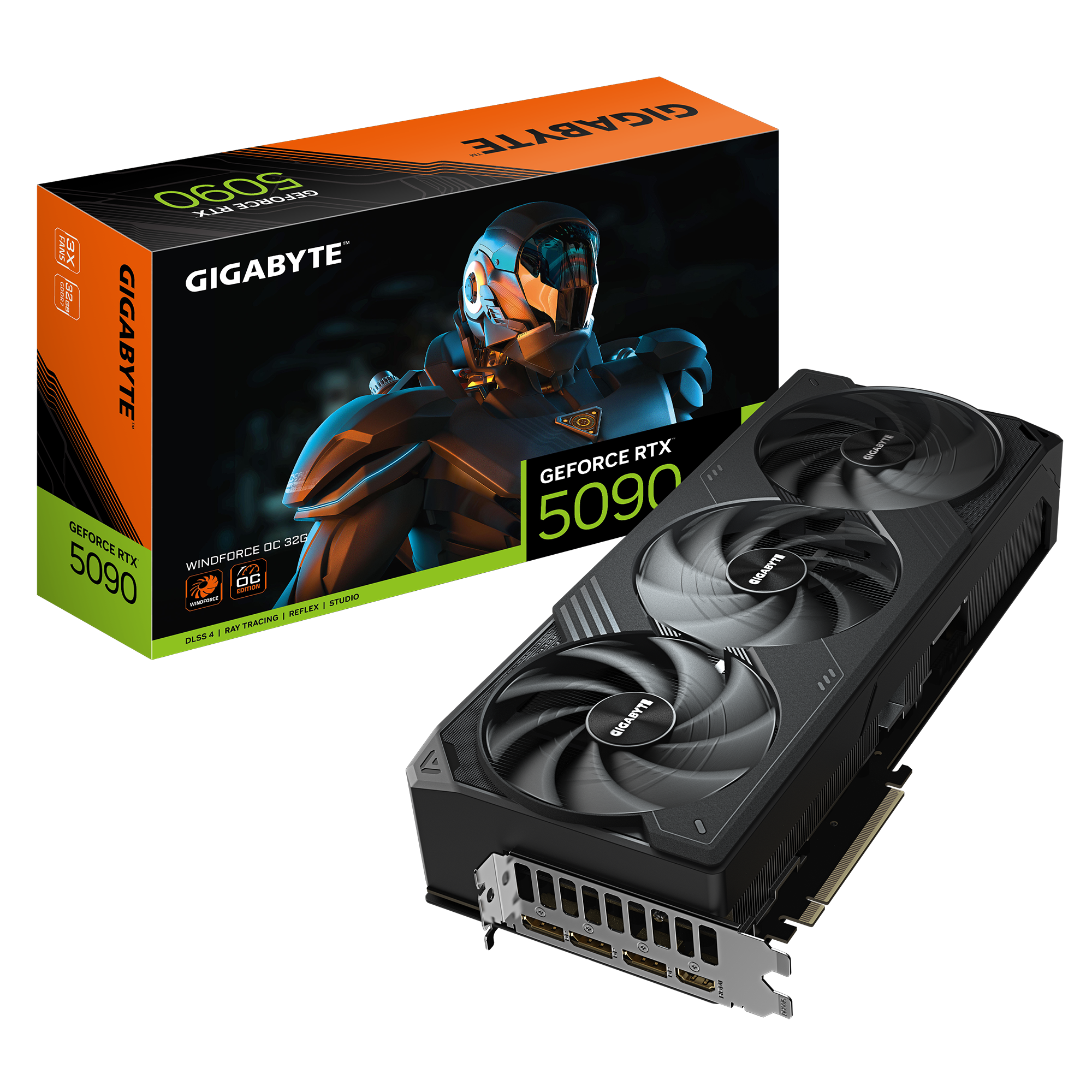 Gigabyte GeForce RTX 5090 WINDFORCE OC 32G | NVIDIA | 32 GB | GeForce RTX 5090 | GDDR7 | HDMI ports quantity 1 | PCI-E 5.0