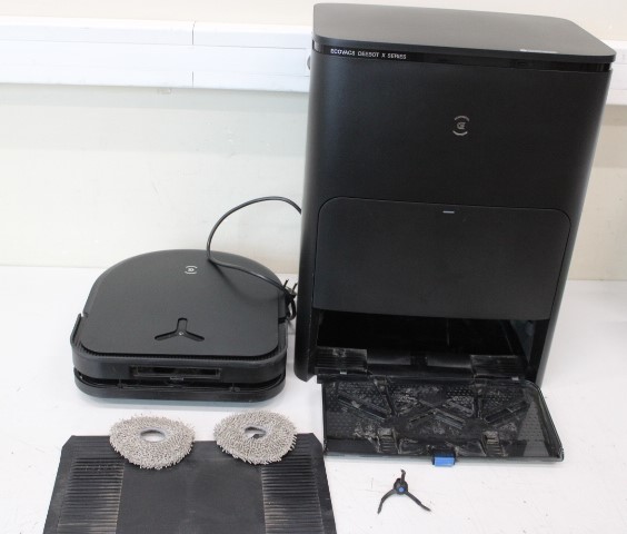 SALE OUT. Ecovacs DEEBOT X5 OMNI Vacuum cleaner, Robot, Wet&Dry, Operating time 164 min, Dust bin 0,25 L, 6400mAh, Black + Auto-empty statio | Ecovacs Robotic Vacuum Cleaner | DEEBOT X5 OMNI | Wet&Dry | Operating time (max) 164 min | Lithium-Ion | 6400 mAh | Dust capacity 0.25 L | 12800 Pa | Black | USED, DIRTY, NO DUST BAGS, SCRATCHED