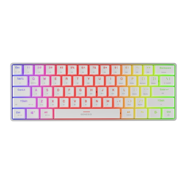 Genesis THOR 660 G2 | Gaming keyboard | Wireless/Wired | US | White | 2.4 GHz, Bluetooth, USB | Linear