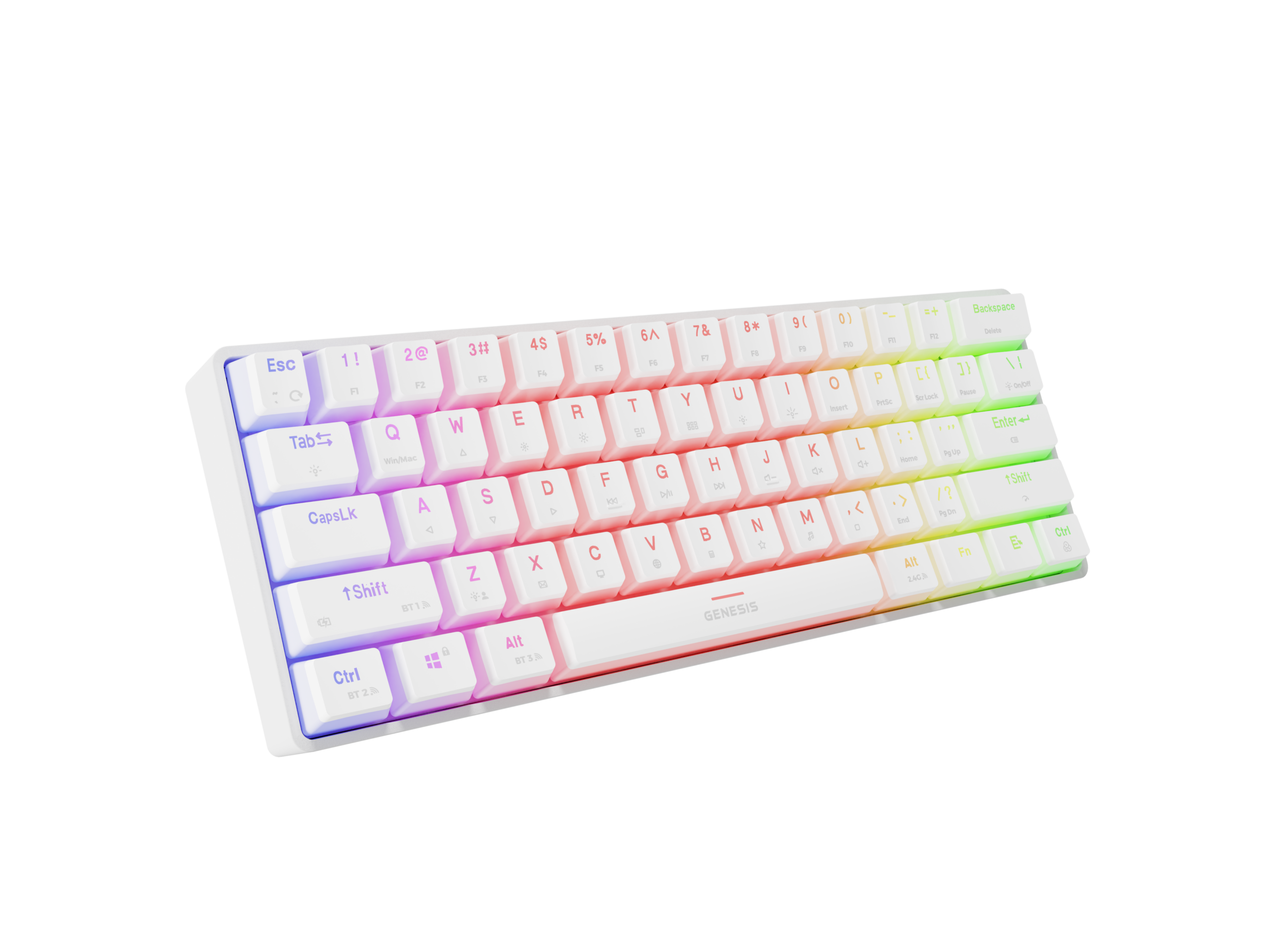Genesis | THOR 660 G2 | Gaming Keyboard | Wireless/Wired | US | RGB | White | 2.4GHz, Bluetooth, USB-C | Linear - Image 4