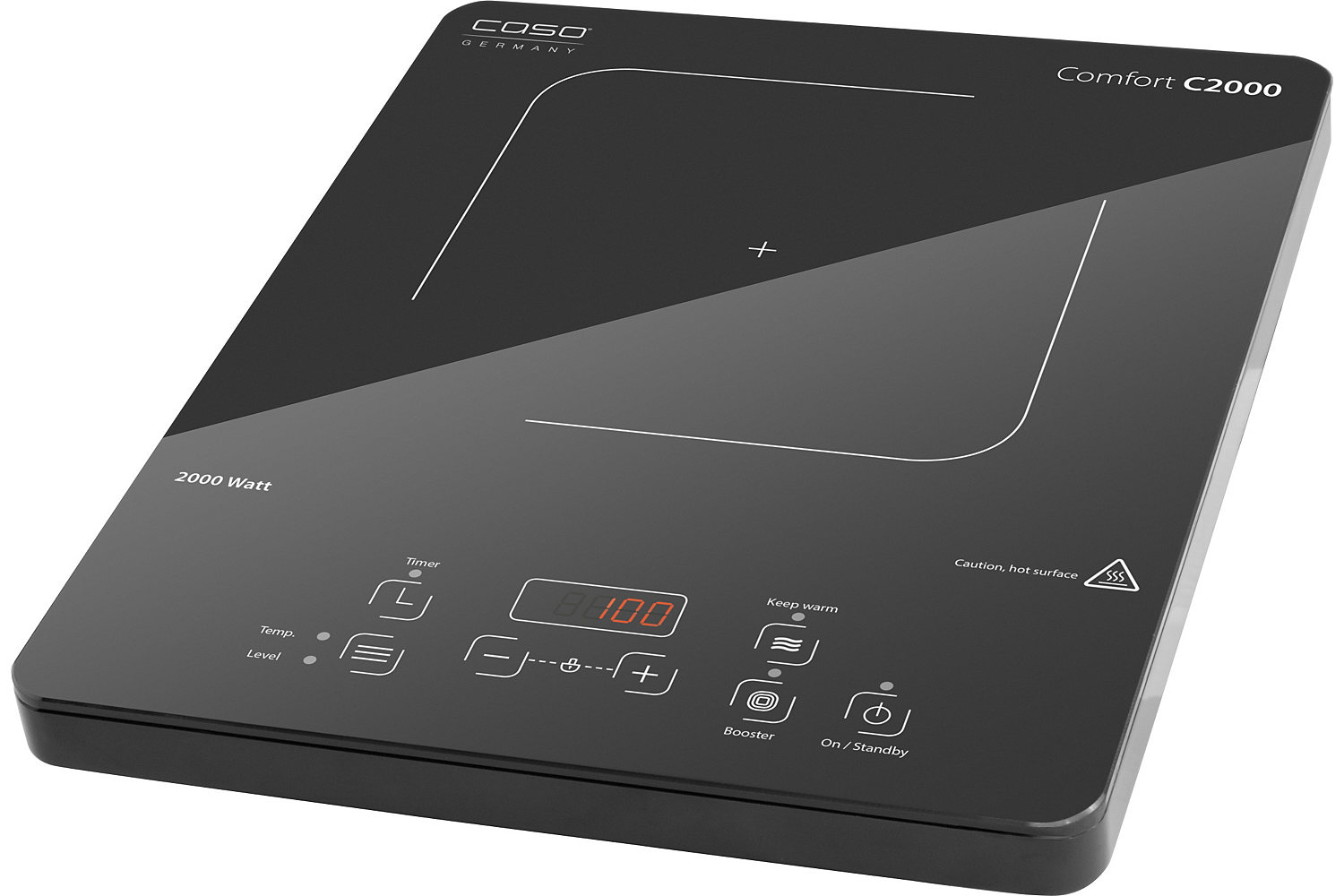 Caso | Free standing table hob | Comfort C2000 | Number of burners/cooking zones 1 | Sensor | Black | Induction - Image 3