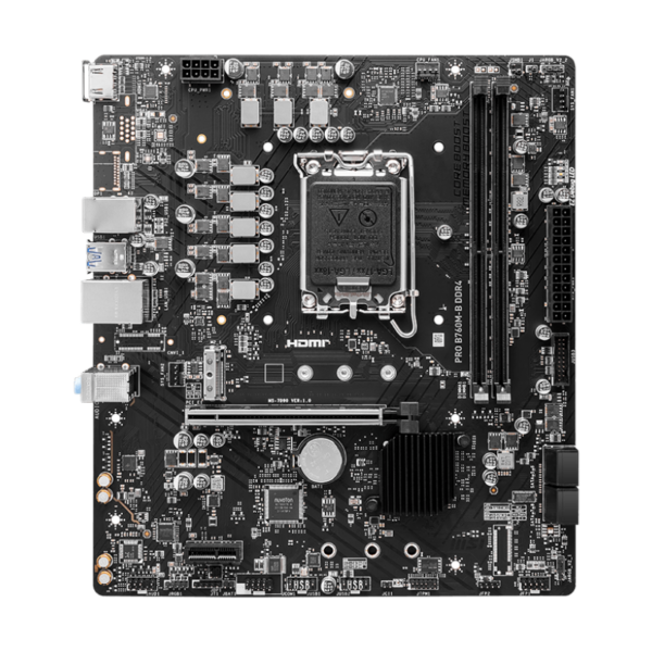 MSI PRO B760M-B DDR4 | Processor family Intel | Processor socket LGA1700 | DDR4 | Supported hard disk drive interfaces SATA, M.2 | Number of SATA connectors 4