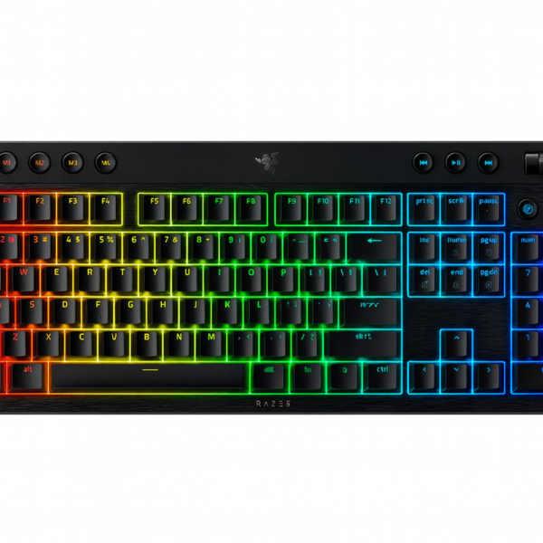 Razer BlackWidow V4 Low-profile HyperSpeed | Gaming keyboard | Wireless | US | Bluetooth, 2.4 GHz, USB Type-C | Yellow Linear
