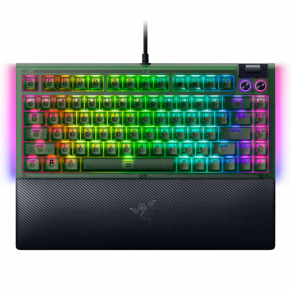 Razer BlackWidow V4 75% | Mechanical Gaming keyboard | Wired | US | Phantom Green Edition | Razer Mechanical Switches (Tactile)