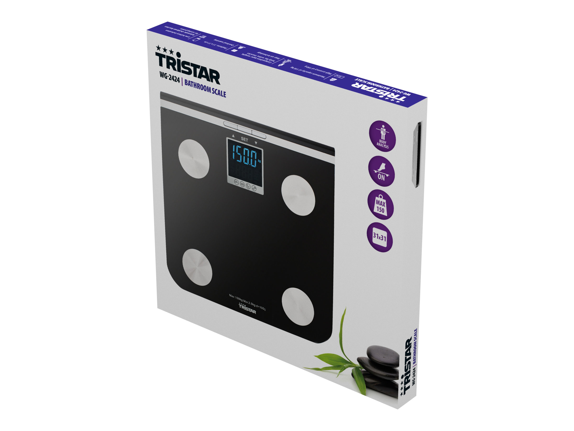 Tristar | Electronic | Maximum weight (capacity) 150 kg | Accuracy 100 g | Body Mass Index (BMI) measuring | Black - Image 3