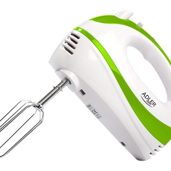Adler | Mixer | AD 4205 g | Hand Mixer | 300 W | Number of speeds 5 | Turbo mode | White/Green