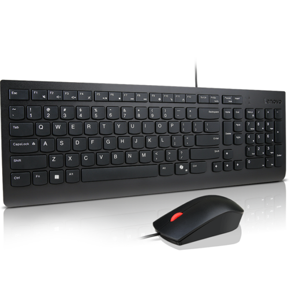 Lenovo Essential Wired Combo Keyboard and Mouse | Keyboard and Mouse Set | Wired | Mouse included | Nordic | Black