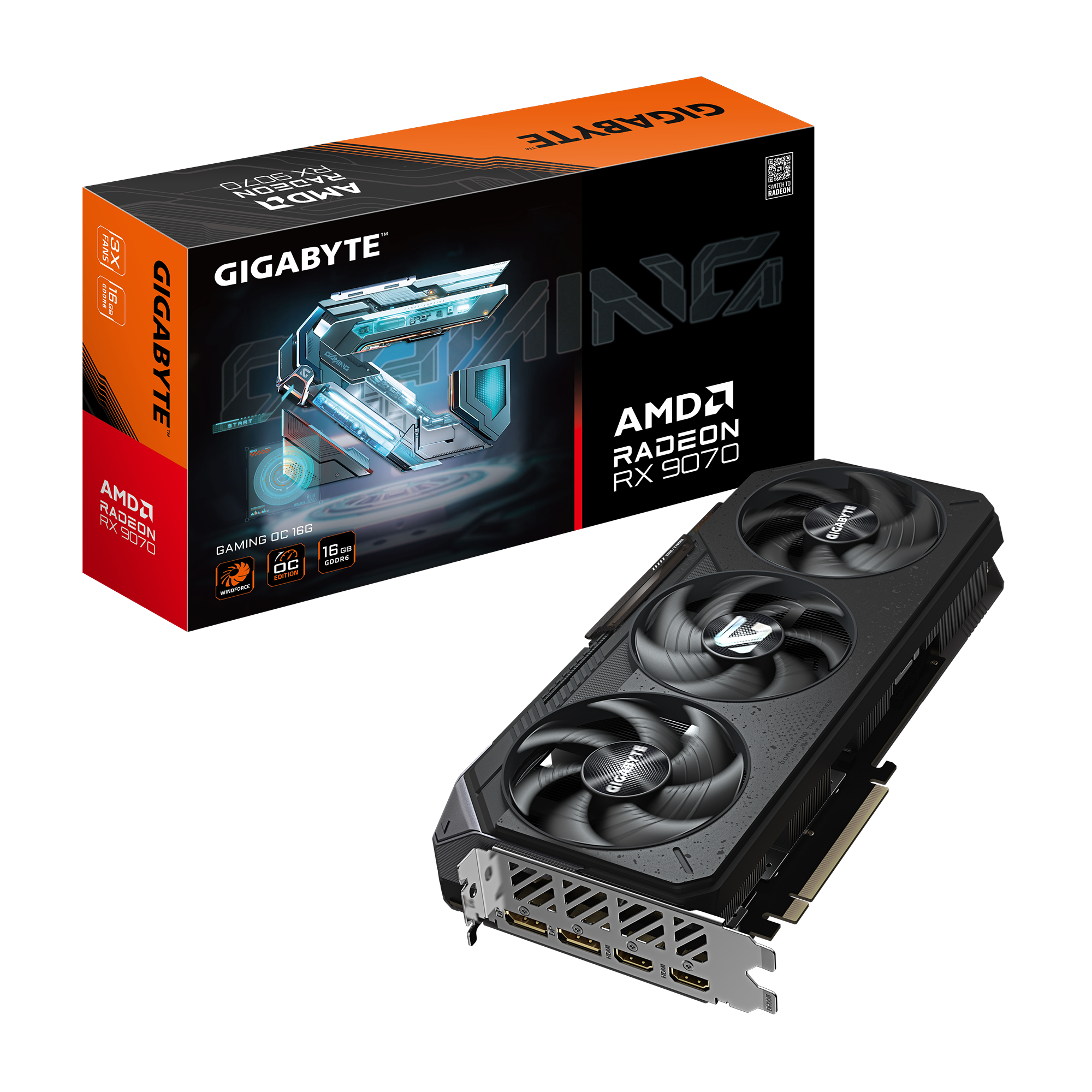 Gigabyte Radeon RX 9070 GAMING OC 16G | AMD | 16 GB | Radeon RX 9070 | HDMI ports quantity 2 | PCI-E 5.0