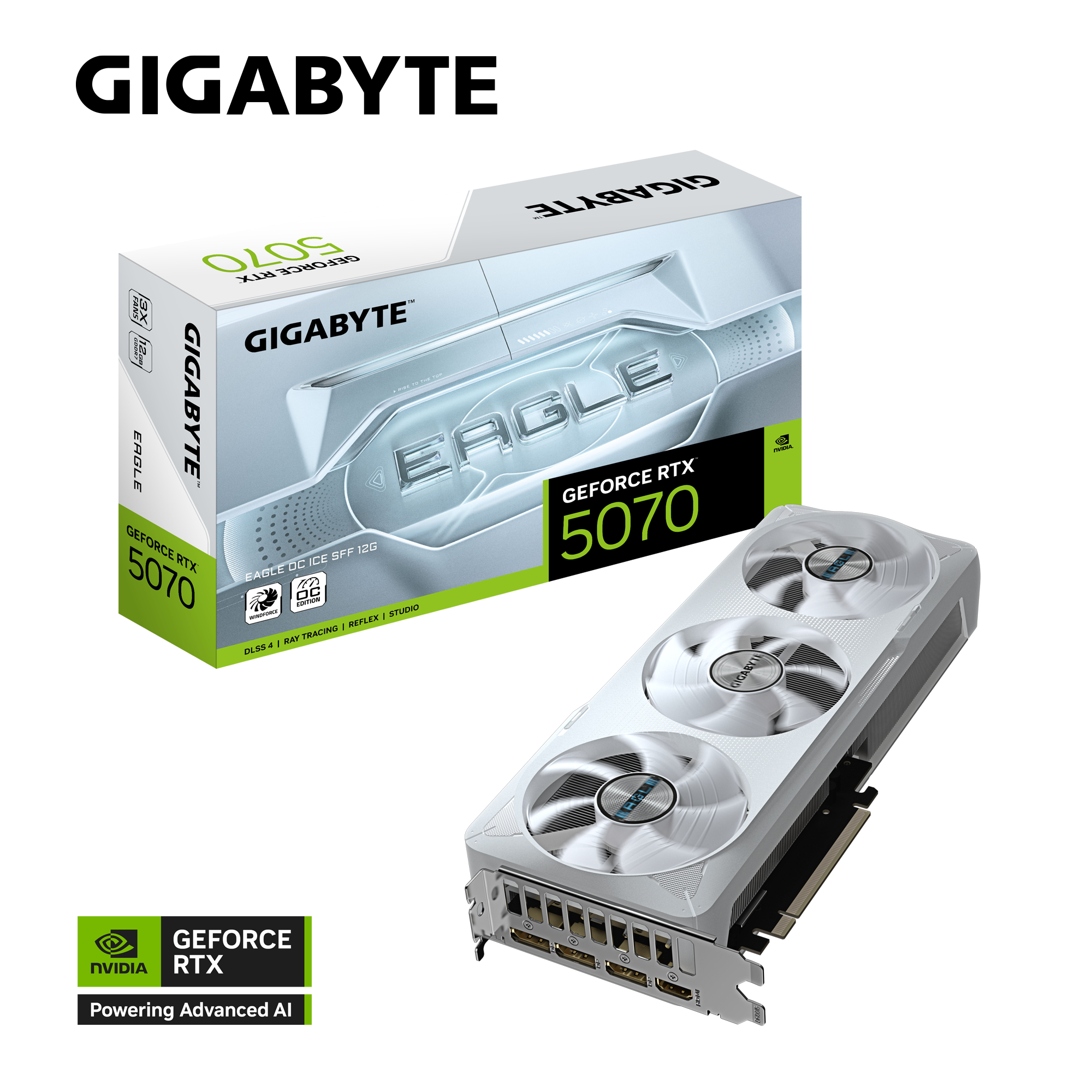 Gigabyte GeForce RTX 5070 EAGLE OC ICE SFF 12G | NVIDIA | 12 GB | GeForce RTX 5070 | HDMI ports quantity 1 | PCI-E 5.0 - Image 11