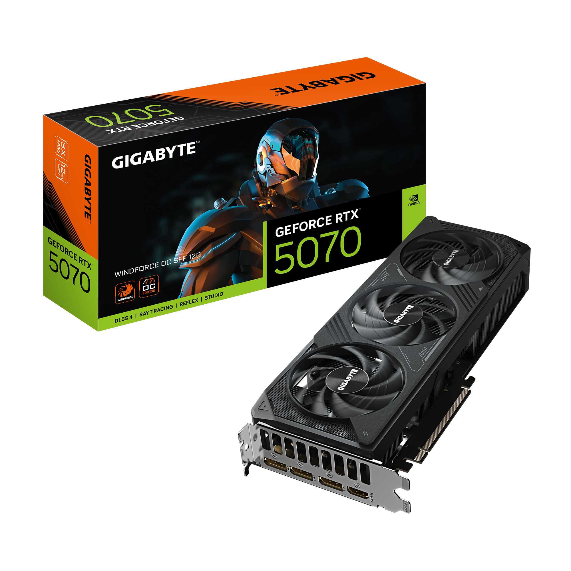 Gigabyte GeForce RTX 5070 WINDFORCE OC SFF 12G | NVIDIA | 12 GB | GeForce RTX 5070 | HDMI ports quantity 1 | PCI-E 5.0