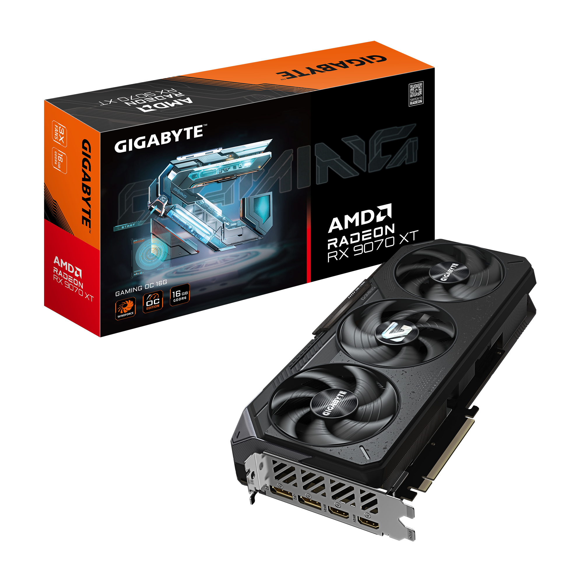 Gigabyte Radeon RX 9070 XT GAMING OC 16G | AMD | 16 GB | Radeon RX 9070 XT | HDMI ports quantity 2 | PCI-E 5.0