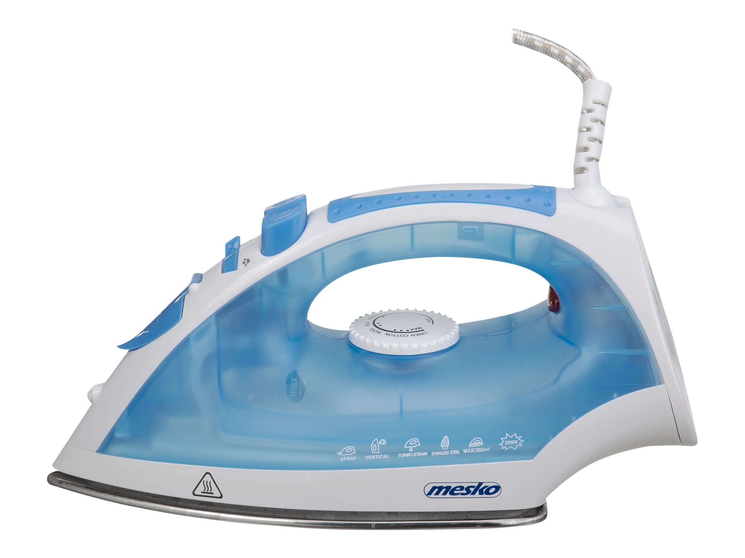 Iron | Mesko | MS 5023 | With cord | 2200 W | Blue/White - Image 4