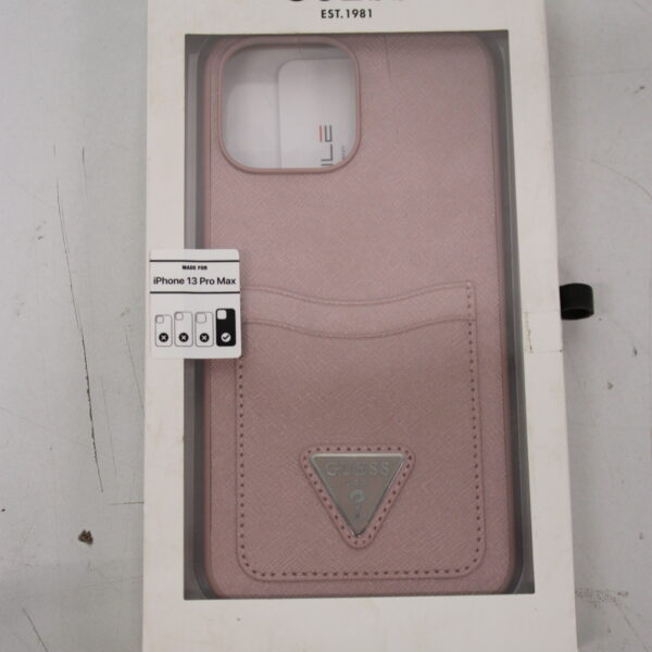 SALE OUT. Guess GUHCP13XPSATPP iPhone 13 Pro Max 6,7" różowy/pink hardcase SaffianoTriangle Logo Cardslot DIRTY PACKAGING | SALE OUT. SALE OUT. GUESS DIRTY PACKAGING