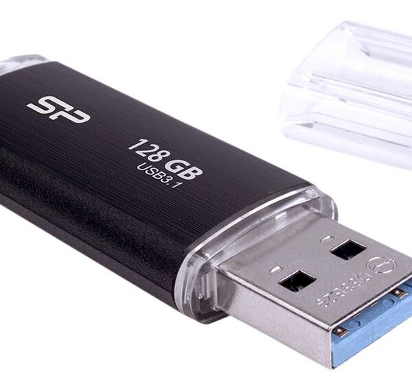 Silicon Power | USB 3.1 Flash Drive | Blaze B02 | 128 GB | USB 3.2 Gen 1/USB 3.1 Gen 1/USB 3.0/USB 2.0 | Black