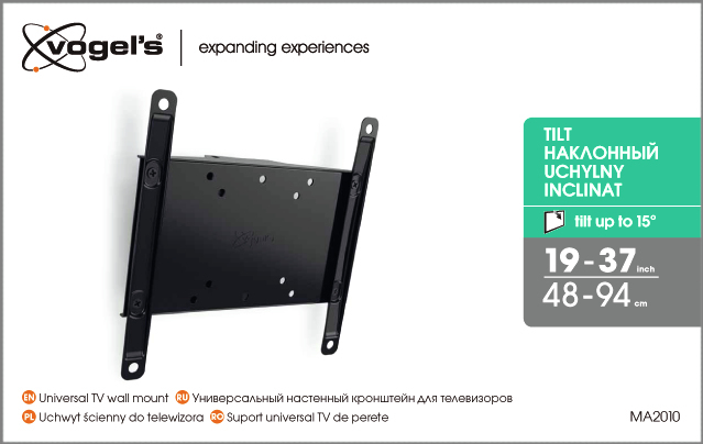 Vogels | Wall mount | MA2010-A1 Tilt | Tilt | 26-40 " | Maximum weight (capacity) 30 kg | Black - Image 5