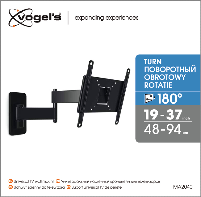 Vogels | Wall mount | MA2040-A1 | Full motion | 19-40 " | Maximum weight (capacity) 15 kg | Black - Image 5