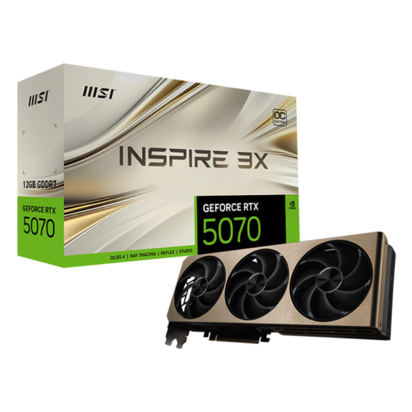 MSI GeForce RTX 5070 12G INSPIRE 3X OC | NVIDIA | 12 GB | GeForce RTX 5070 | GDDR7 | HDMI ports quantity 1 | PCI Express Gen 5