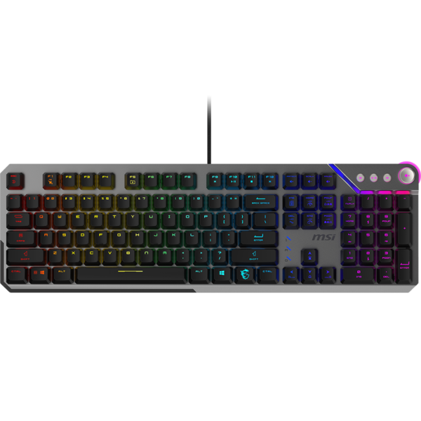MSI STRIKE 600 SILENT US | Gaming Keyboard | Wired | US | USB 2.0 | KAILH Midnight PRO Silent Tactile