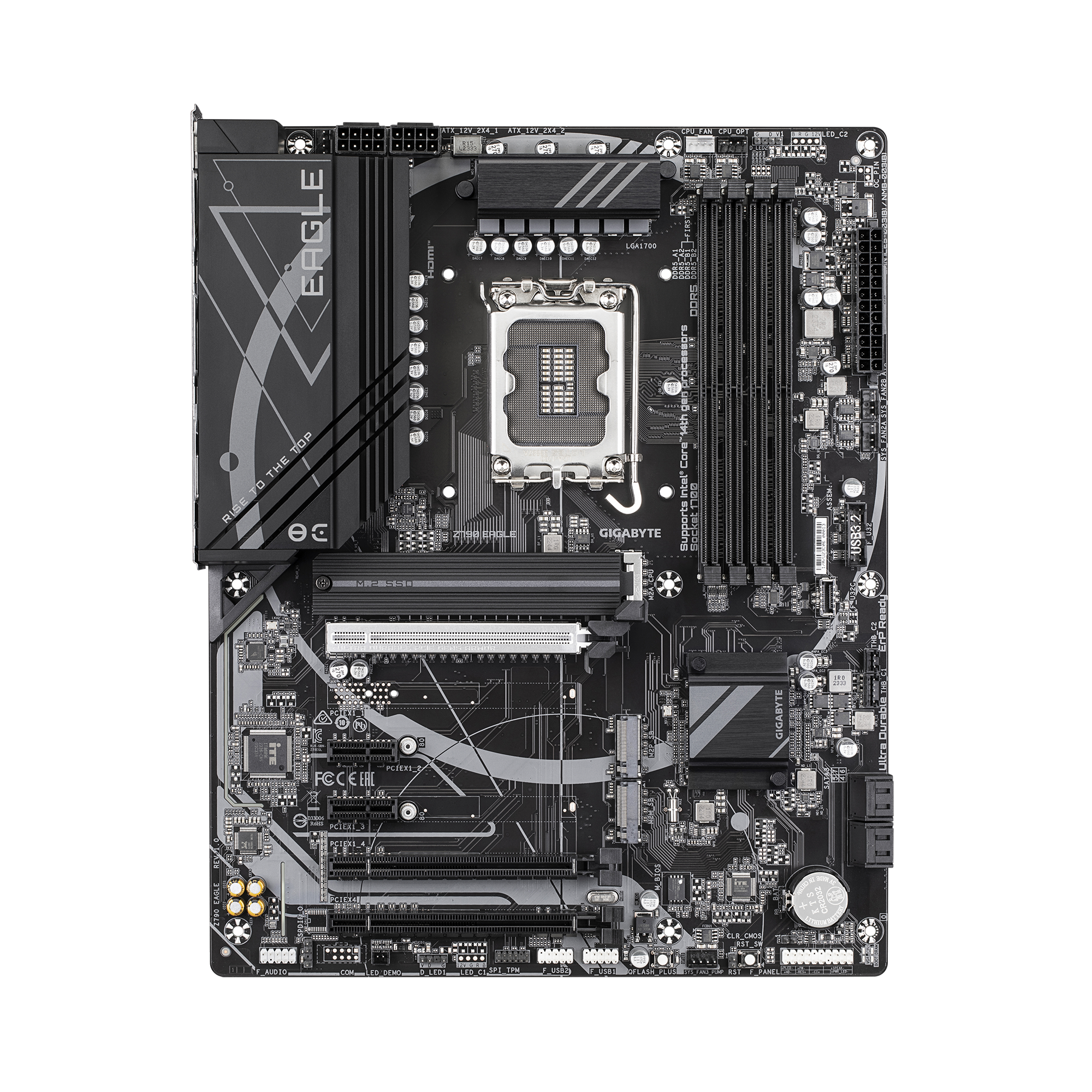 Gigabyte Z790 EAGLE | Processor family Intel | Processor socket LGA1700 | DDR5 DIMM | Supported hard disk drive interfaces M.2, SATA | Number of SATA connectors 4 - Image 2