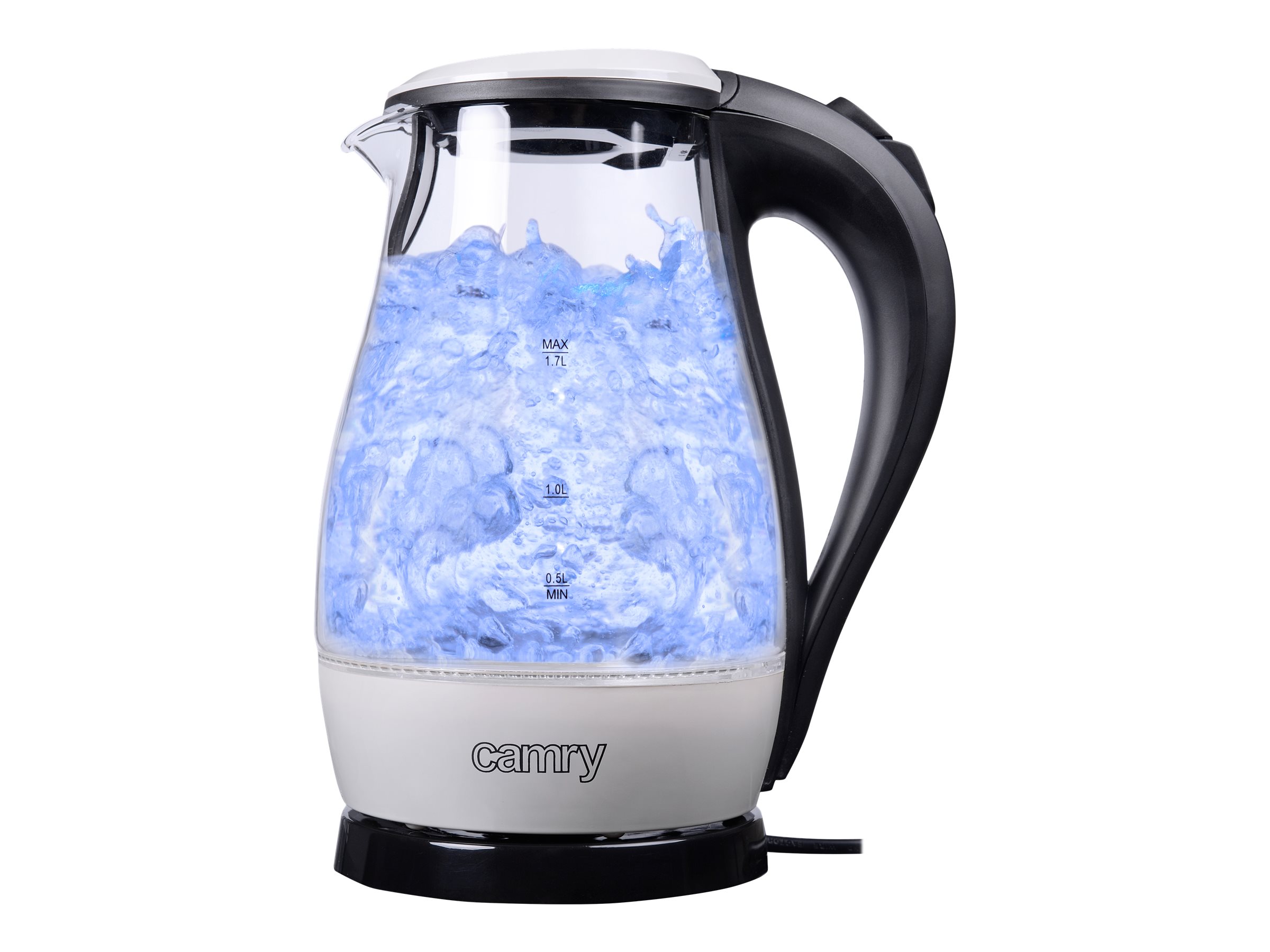 Camry | CR 1251 | Standard kettle | 2000 W | 1.7 L | Glass | 360° rotational base | Glass/Black - Image 3