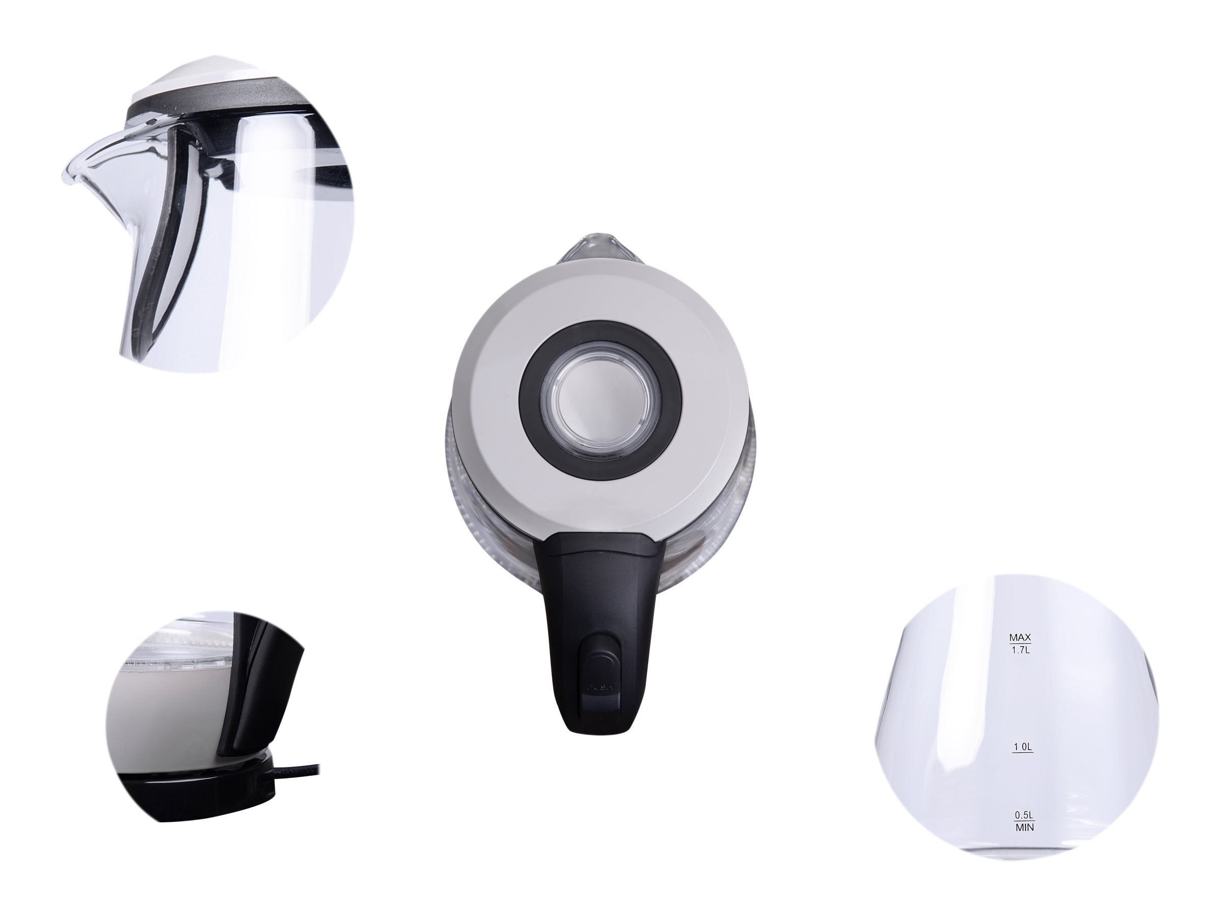 Camry | CR 1251 | Standard kettle | 2000 W | 1.7 L | Glass | 360° rotational base | Glass/Black - Image 6