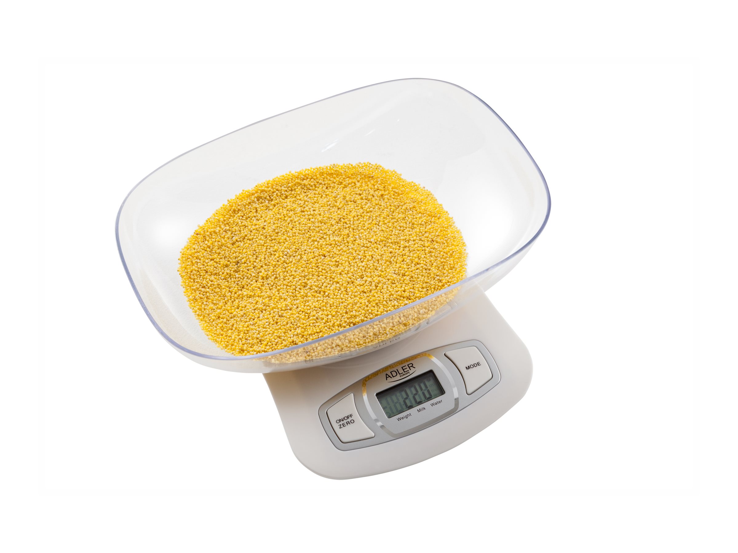 Adler AD 3137 Kitchen scales, Capacity 5 kg , Graduation 1g, Big LCD Display, Auto-zero/Auto-off, Large bowl, White | Adler | Adler AD 3137 | Maximum weight (capacity) 5 kg | Graduation 1 g | Display type LCD | White - Image 10