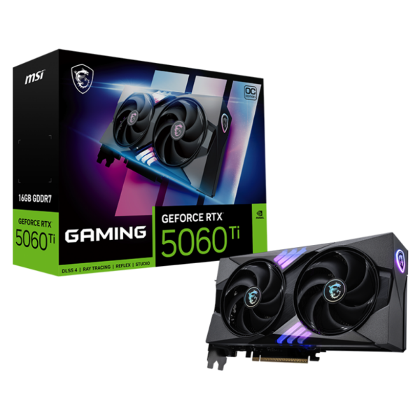 MSI GeForce RTX 5060 Ti 16G GAMING OC | NVIDIA | 16 GB | GeForce RTX 5060 Ti | GDDR7 | HDMI ports quantity 1 | PCI Express Gen 5 x16 (uses x8)