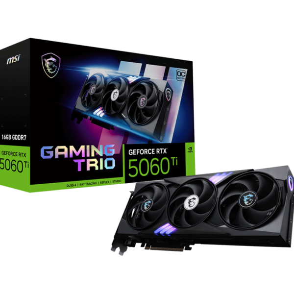 MSI GeForce RTX 5060 Ti 16G GAMING TRIO OC | NVIDIA | 16 GB | GeForce RTX 5060 Ti | GDDR7 | HDMI ports quantity 1 | PCI Express Gen 5 x16 (uses x8)