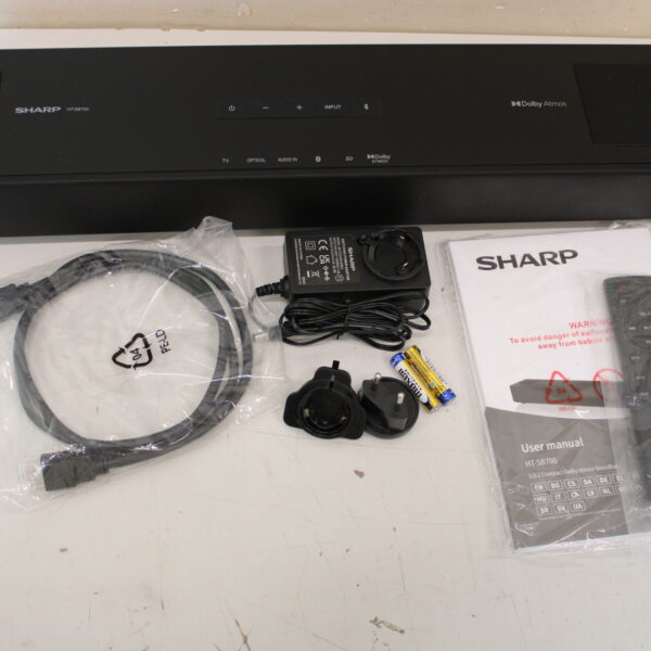SALE OUT. | Sharp | 2.0.2 Compact Dolby Atmos Soundbar | HT-SB700 | 140 W | DEMO | Bluetooth | Black | Wireless connection