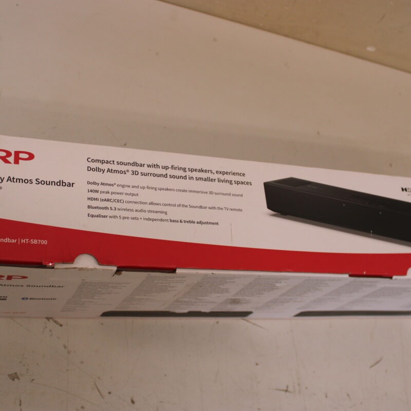 SALE OUT. Sharp 2.0.2 Compact Dolby Atmos Soundbar | HT-SB700 | 140 W | DEMO | Bluetooth | Black | Wireless connection - Image 2