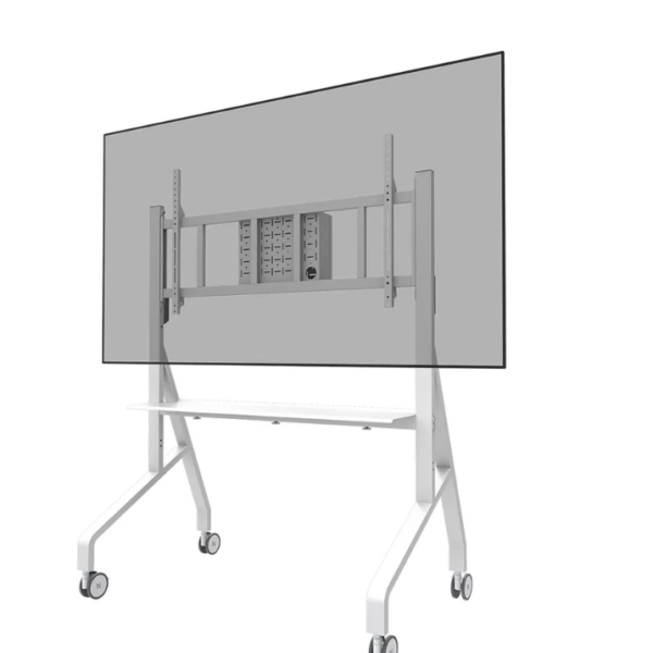 Neomounts Floor stand | FL50-575WH1 TV trolley | Adjustable Height | 65-110 " | Maximum weight (capacity) 125 kg | White