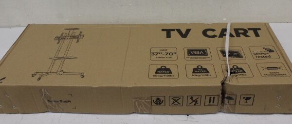 SALE OUT. Sunne 37-70", Fixed height | Sunne Floor stand | S112 multifunctional Mobile TV cart | Tilt | 37-70 " | DAMAGED PACKAGING | Black