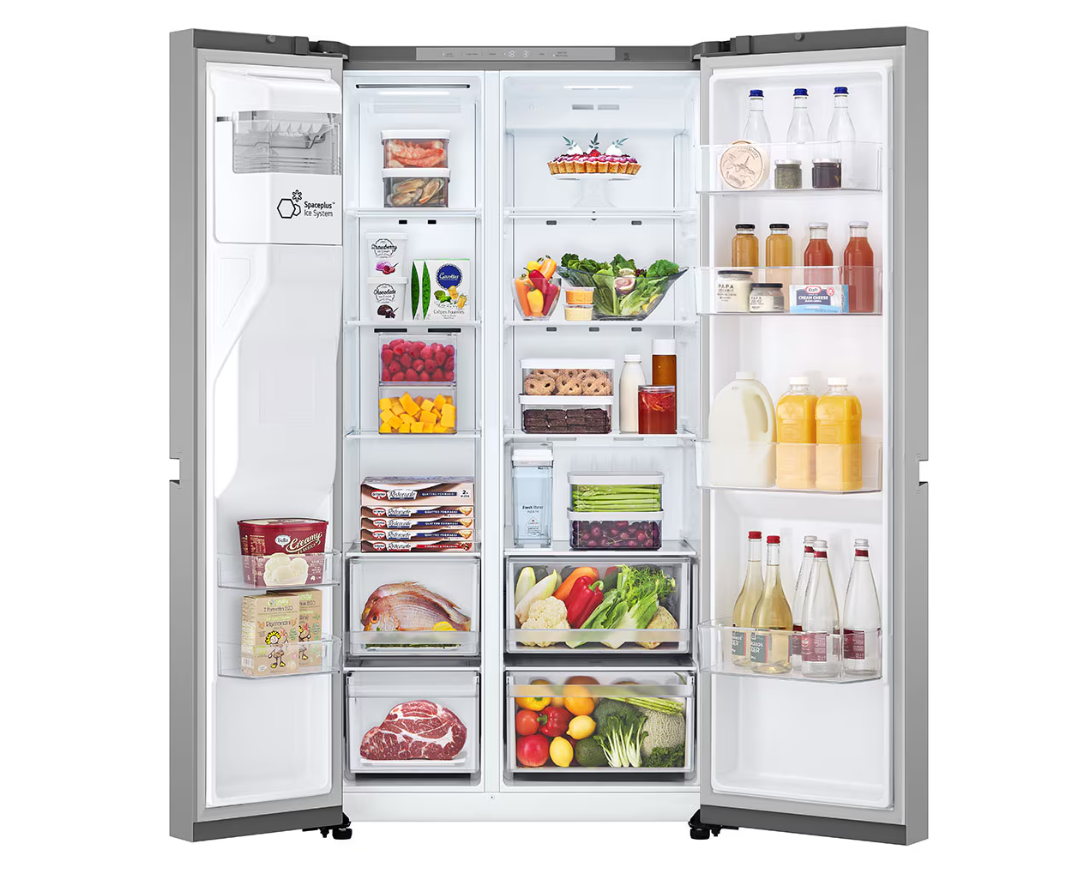 LG Refrigerator | GSLC41PYPE | Energy efficiency class E | Free standing | Side by side | Height 179 cm | Fridge net capacity 420 L | Freezer net capacity 221 L | Display | 36 dB | Grey - Image 3