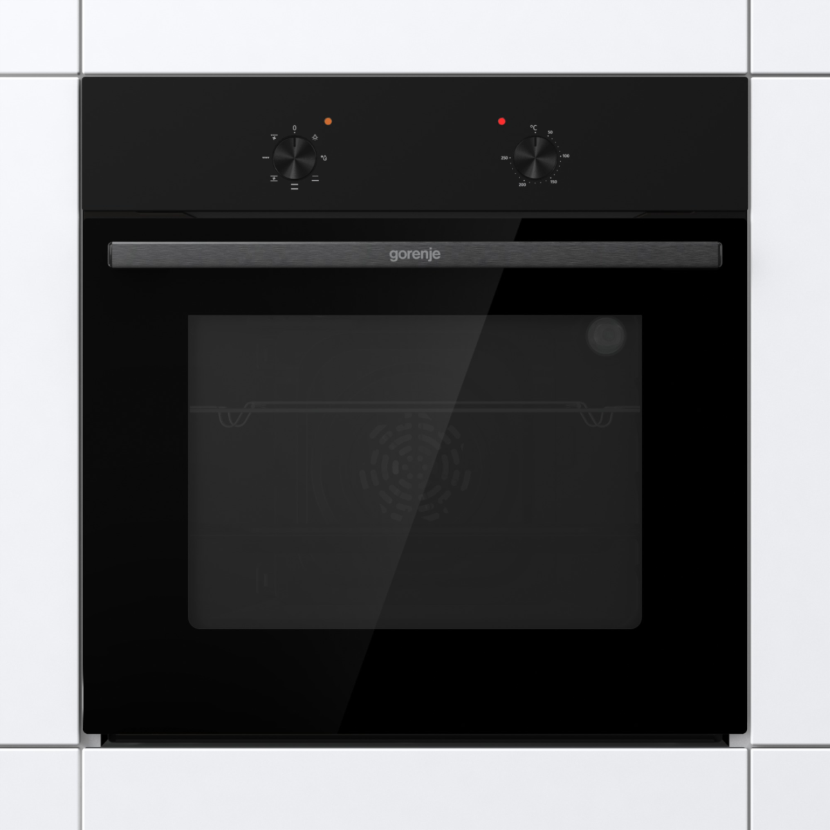 Gorenje Oven | BO6615E01B | 60 L | Electric | EnamelClean | Push pull buttons | Height 59.5 cm | Width 59.5 cm | Black - Image 4