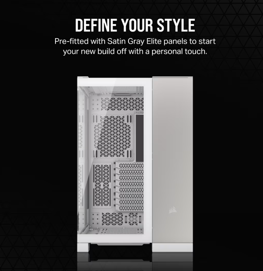 Corsair PC Case | 6500X Dual Chamber | White/Satin Gray Aluminum | Mid-Tower | Power supply included No - Image 3
