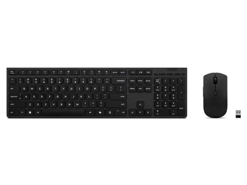 Lenovo Professional Wireless Rechargeable Combo Keyboard and Mouse | Keyboard and Mouse Set | Wireless | Mouse included | Russian/Cyrillic | Bluetooth | Grey