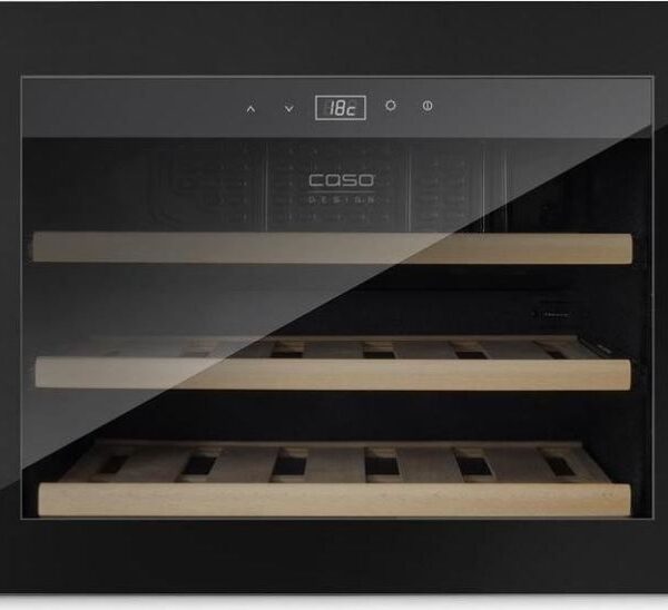 Caso | Wine cooler | WineSafe 18 EB | Energy efficiency class G | Built-in | Bottles capacity 18 bottles | Cooling type Compressor technology | Black