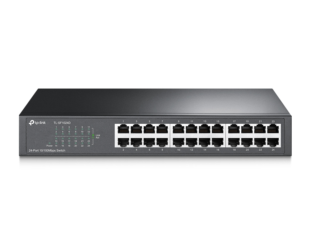 TP-LINK | Switch | TL-SF1024D | Unmanaged | Desktop/Rackmountable | 10/100 Mbps (RJ-45) ports quantity 24 | Power supply type External