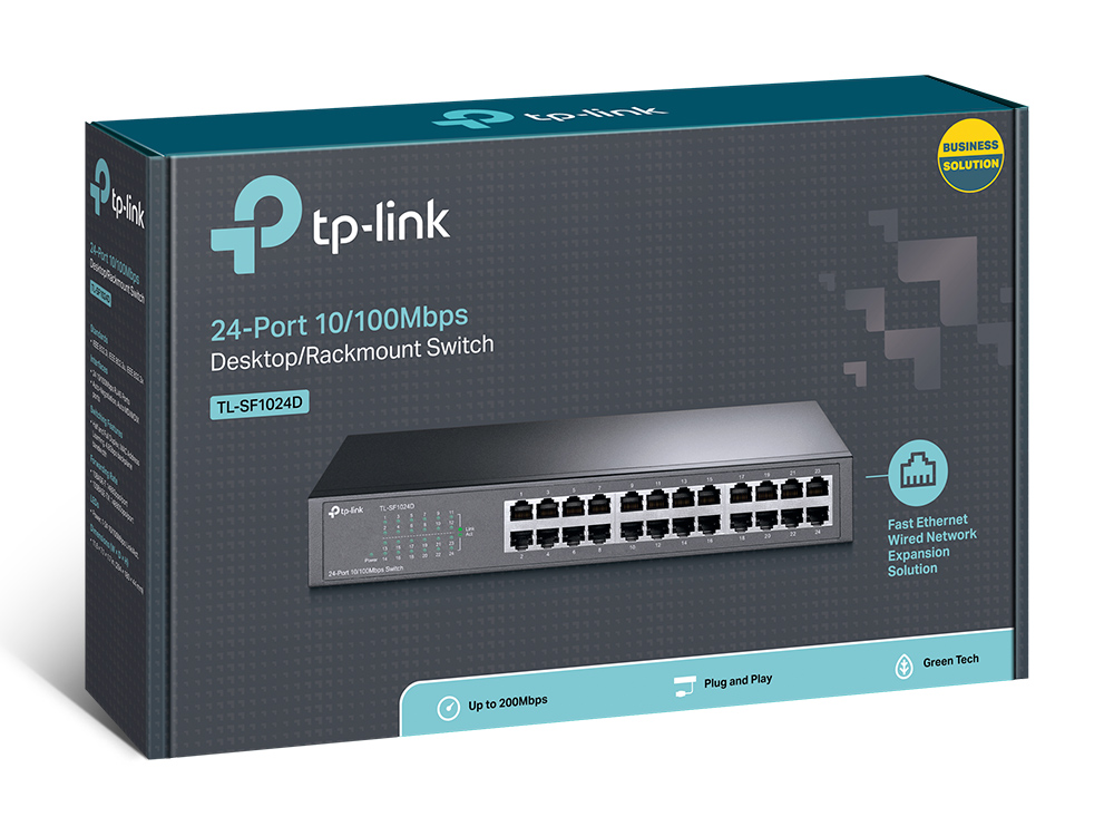 TP-LINK | Switch | TL-SF1024D | Unmanaged | Desktop/Rackmountable | 10/100 Mbps (RJ-45) ports quantity 24 | Power supply type External - Image 7