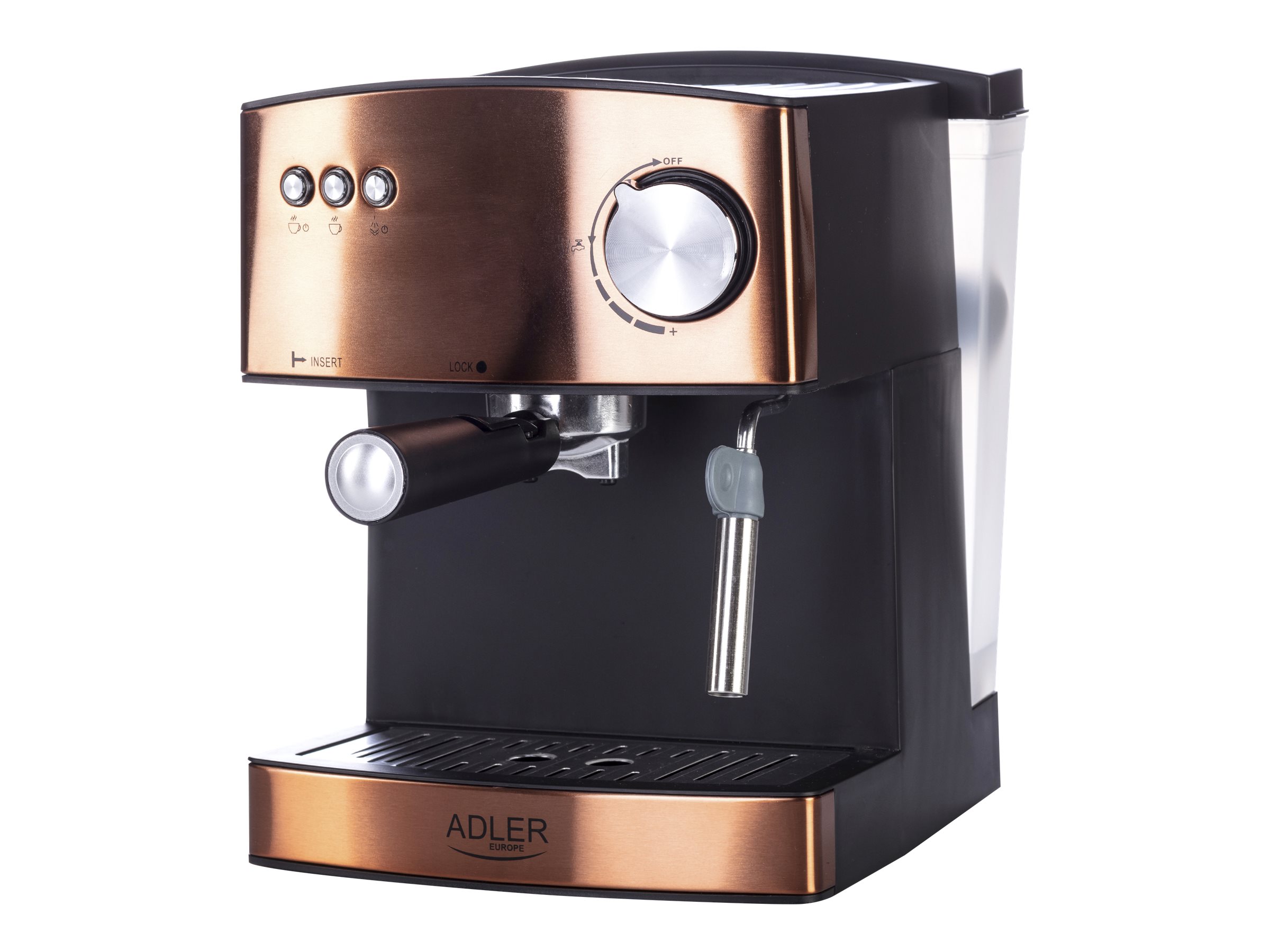 Adler | Espresso coffee machine | AD 4404cr | Pump pressure 15 bar | Built-in milk frother | Semi-automatic | 850 W | Cooper/ black - Image 2