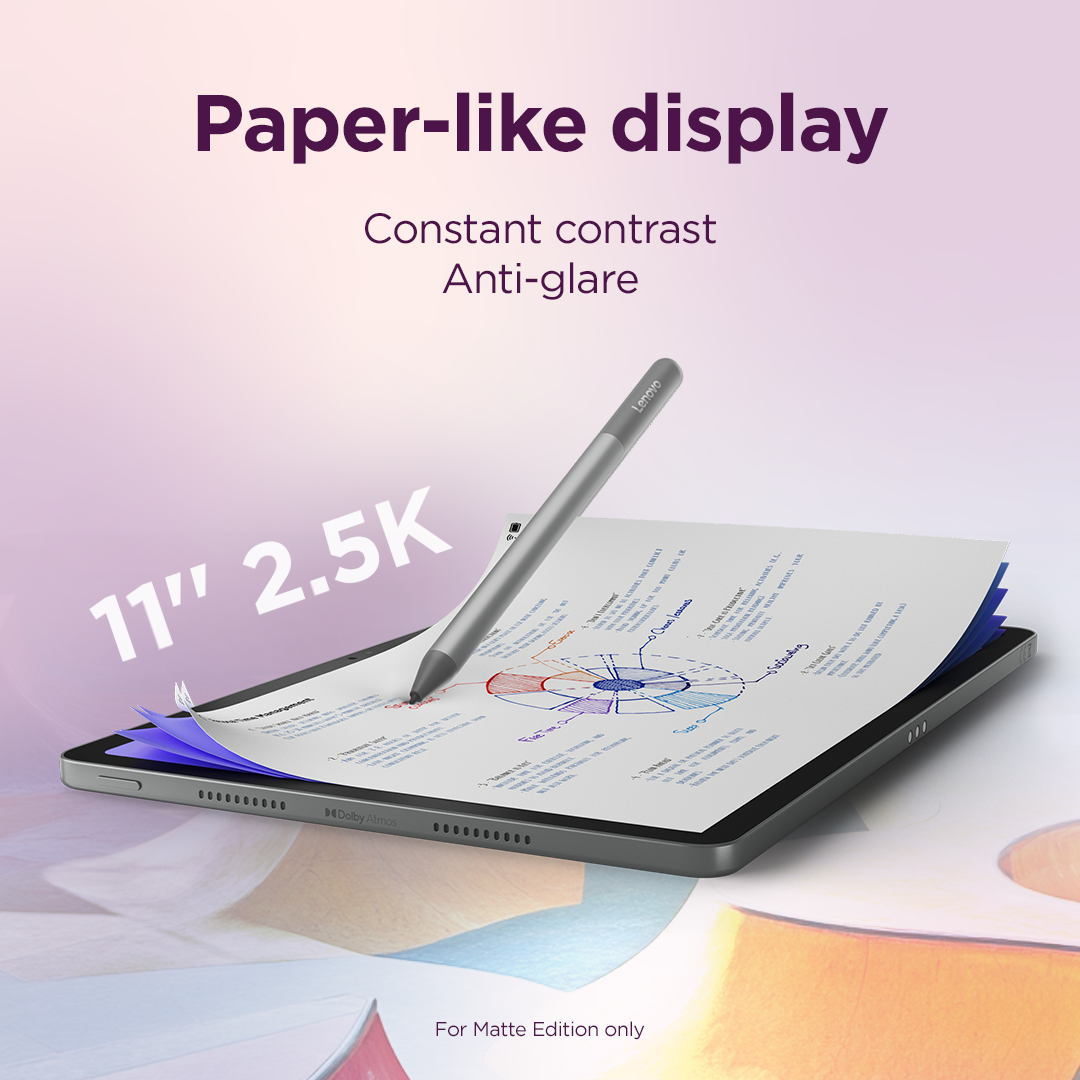 Lenovo ZAFR0399SE | Idea Tab Wi-Fi (w/o power adapter) | 11 " | Luna Grey | IPS | 2560 x 1600 pixels | MediaTek | Dimensity 6300 | 8 GB | Soldered LPDDR4x | 256 GB | Wi-Fi | Front camera | 5 MP | Rear camera | 8 MP | Bluetooth | 5.2 | Android | 15 (OS upgrades until Android 17 and 4 years security patches) | Warranty 24 month(s) | Lenovo Tab Pen, USB-A to USB-C cable, anual - Image 21