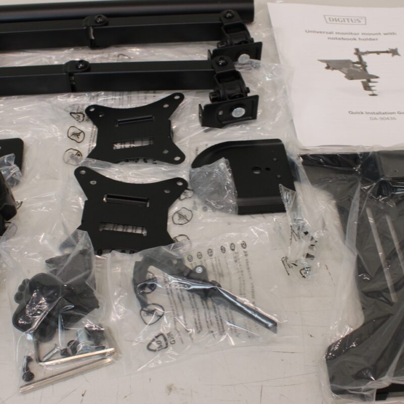 SALE OUT. DIGITUS Universal Monitor Mount with Notebook Holder | SALE OUT. Digitus Desk Mount | DA-90436 | Tilt, swivel, height adjustment, rotate | Maximum weight (capacity) 9 kg | UNPACKED, SCRATCHED ON TUBE | Black - Image 3