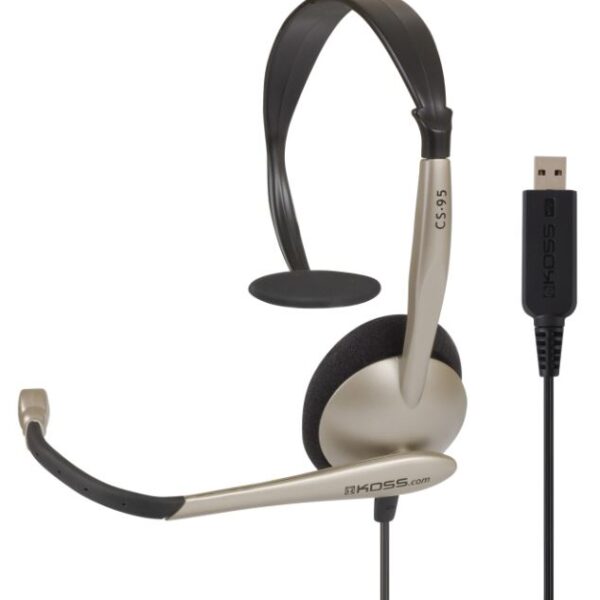 Koss | Headphones | CS95 USB | Wired | On-Ear | Microphone | Black/Gold